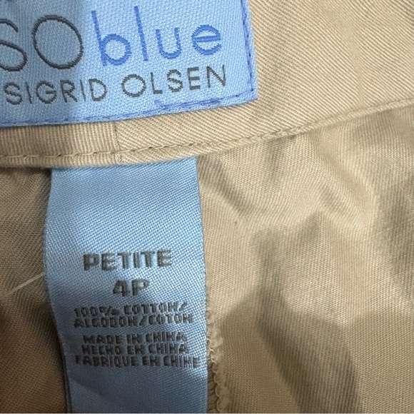 Sigrid Olsen Beige Straight Leg Cropped Pants Women’s Sz 4 NWT Nautical Classic - Picture 3 of 8